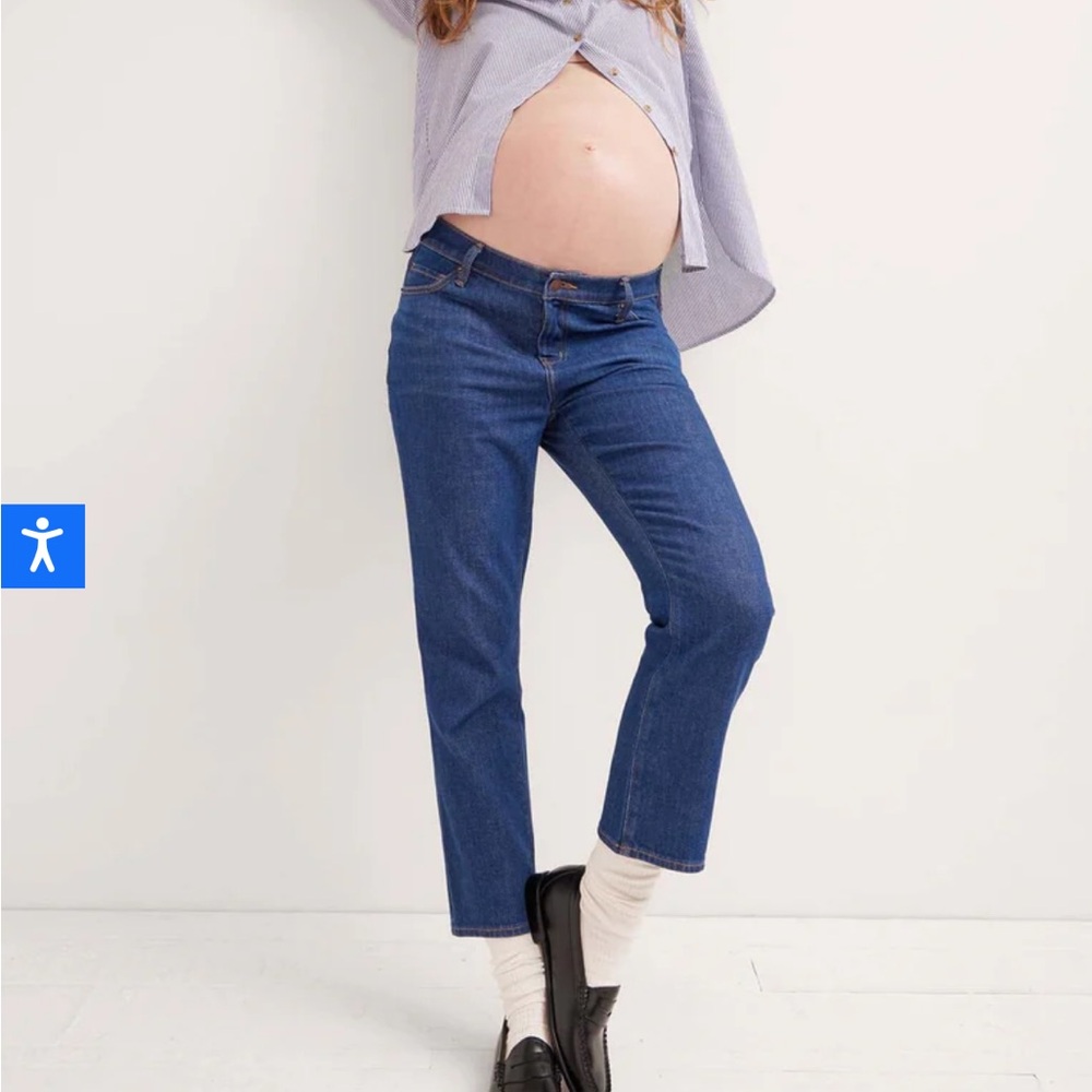 Hatch True Blue under Belly The Straight leg Maternity Jean